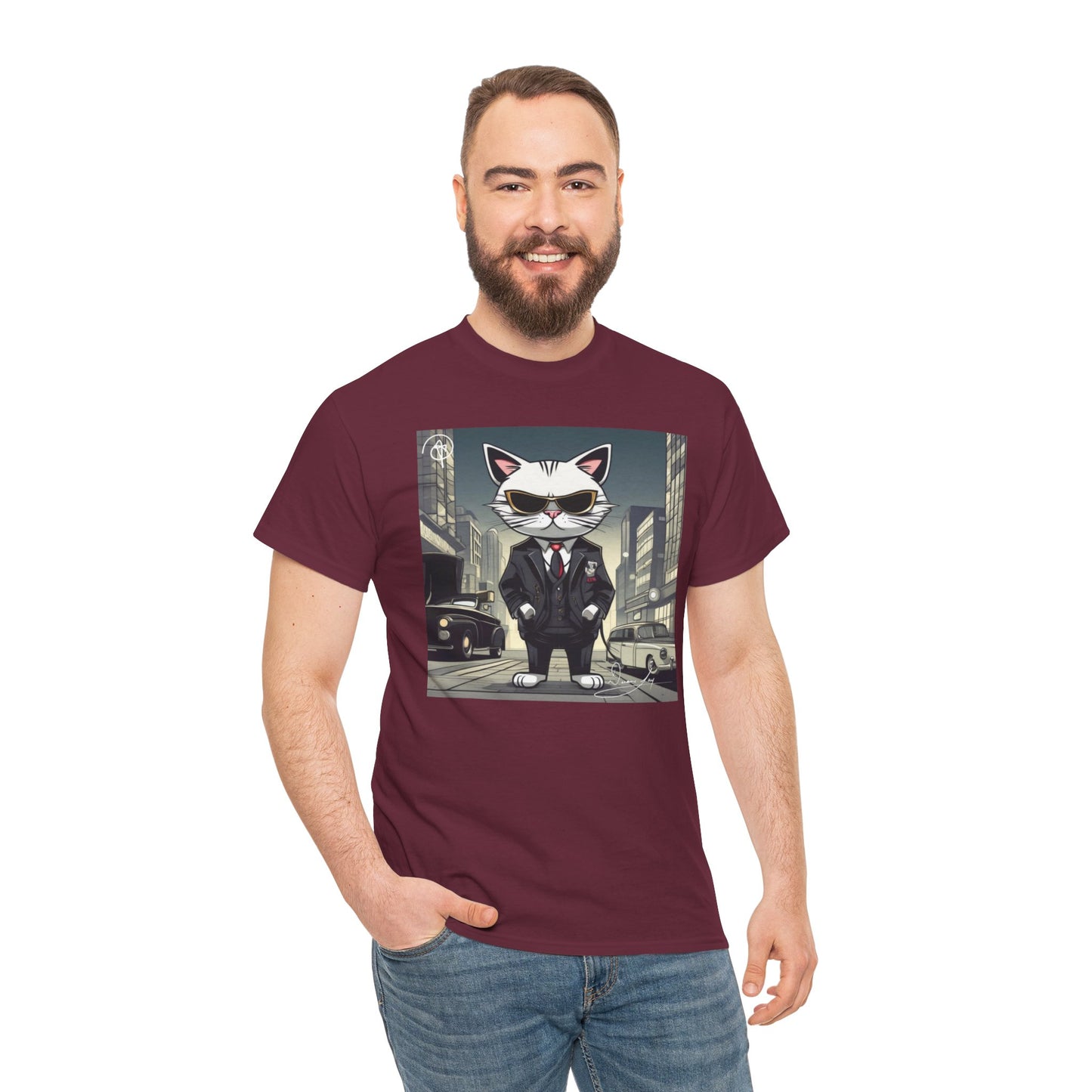 Unisex Cat Heavy Cotton Tee