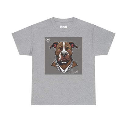 DuaneJay Pit Bull Portrait T-Shirt — stylish dog lover graphic tee streetwear