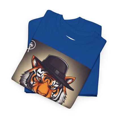 DuaneJay Tiger Gentleman T-Shirt — bold tiger graphic tee featuring a distinguished tiger in gentleman style, a powerful streetwear statement for those who wear confidence with class