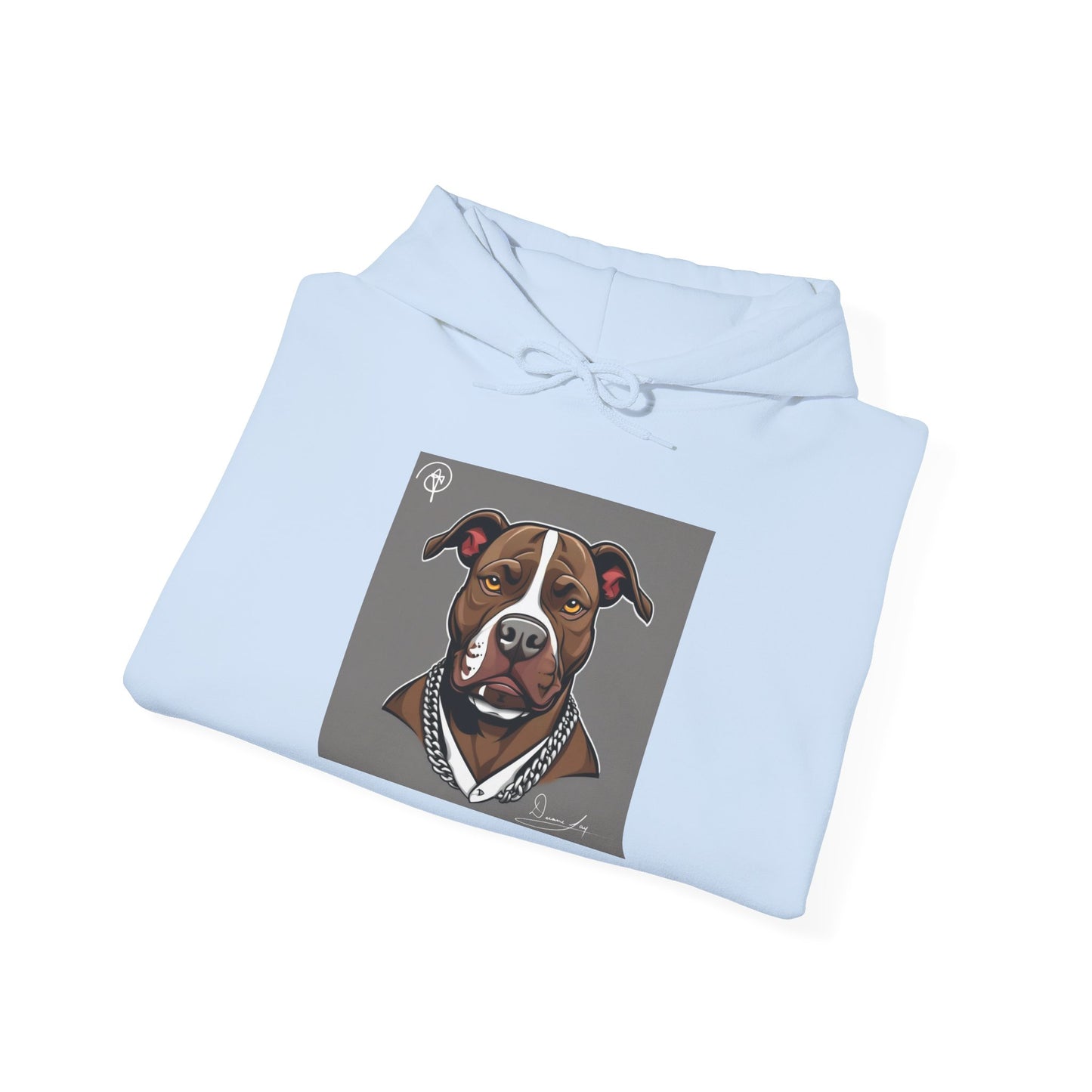 DuaneJay Pitbull Portrait Hoodie — premium streetwear pullover featuring a striking pitbull portrait graphic, crafted for dog lovers who wear their passion with bold confidence and signature DuaneJay Fashion style
