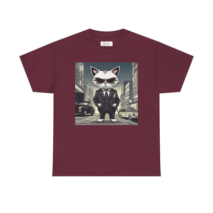 DuaneJay Cat Mafia Graphic Tee — cool cat in suit streetwear graphic tee