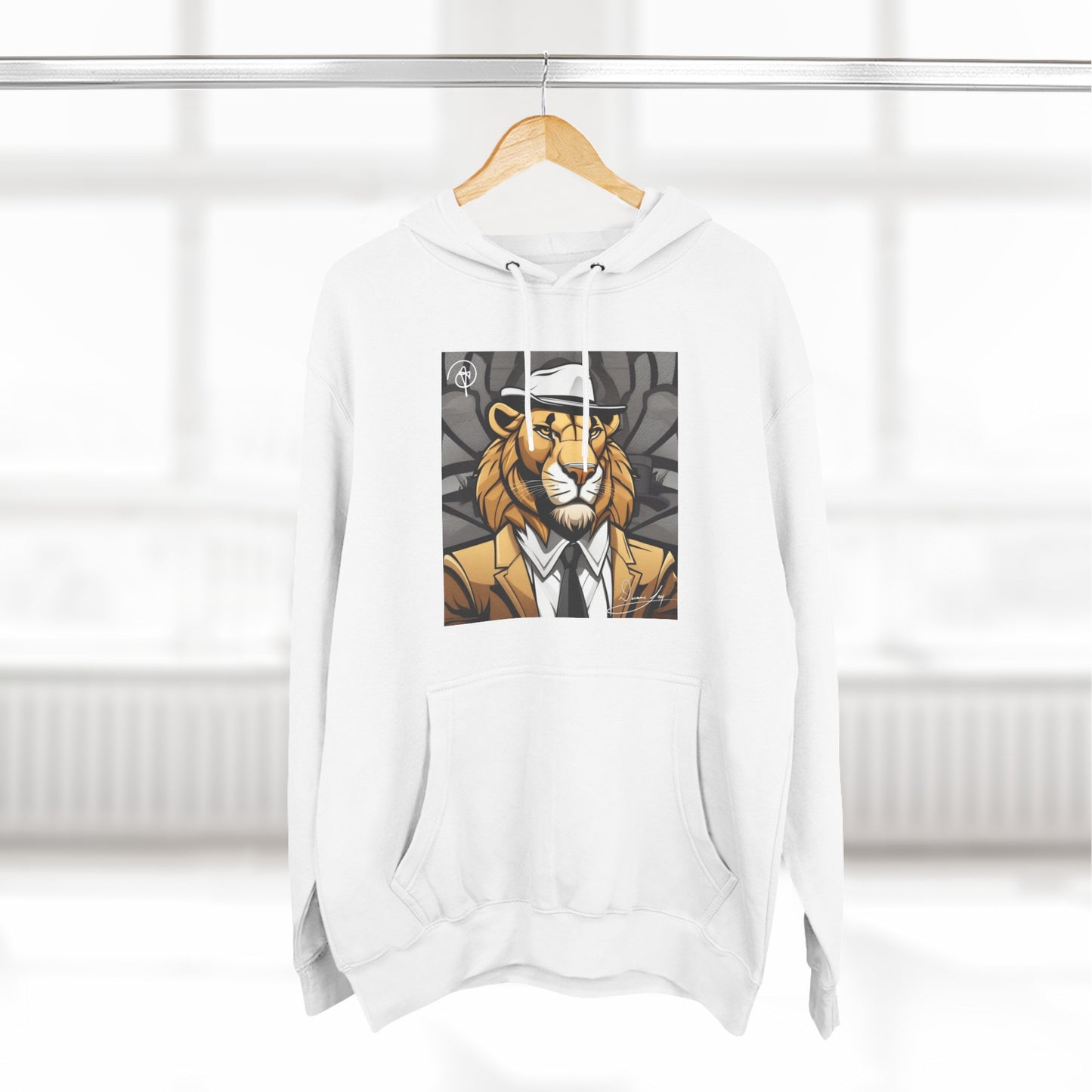 Three-Panel Lion Fleece Hoodie