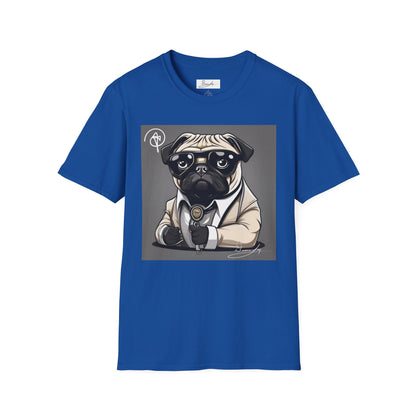 DuaneJay Pug Detective T-Shirt — cute Sherlock dog graphic tee streetwear