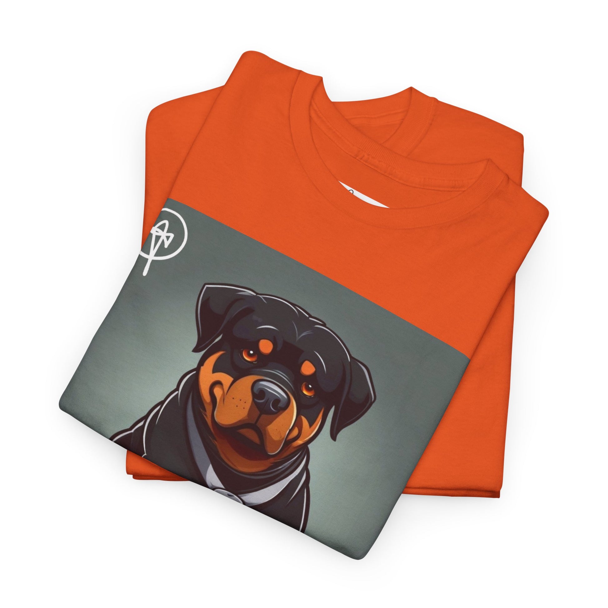 DuaneJay Rottweiler Puppy Portrait T-Shirt — charming graphic tee featuring an adorable Rottweiler puppy rendered in stunning artistic detail, a perfect blend of cuteness and signature streetwear style for devoted dog lovers