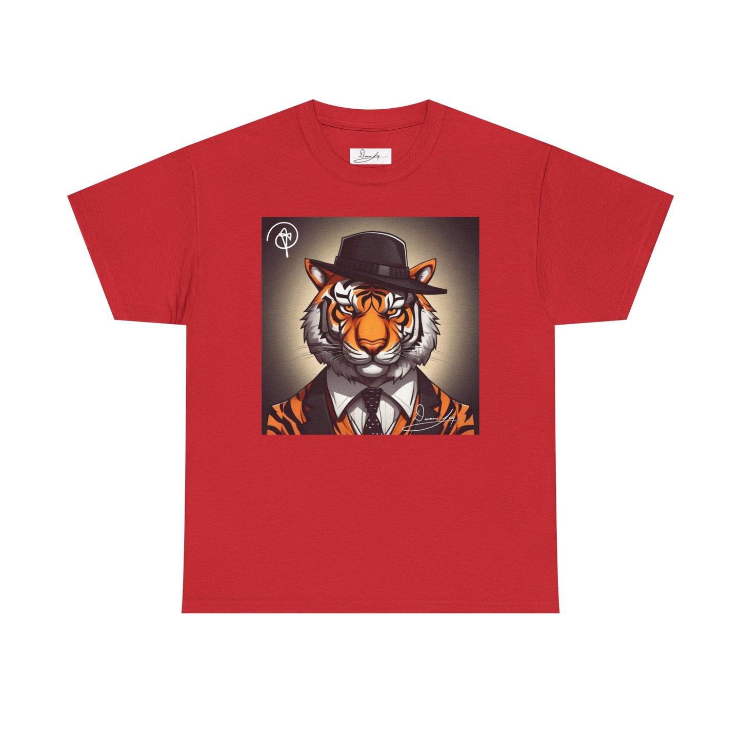 DuaneJay Tiger Gentleman T-Shirt — bold tiger graphic tee featuring a distinguished tiger in gentleman style, a powerful streetwear statement for those who wear confidence with class