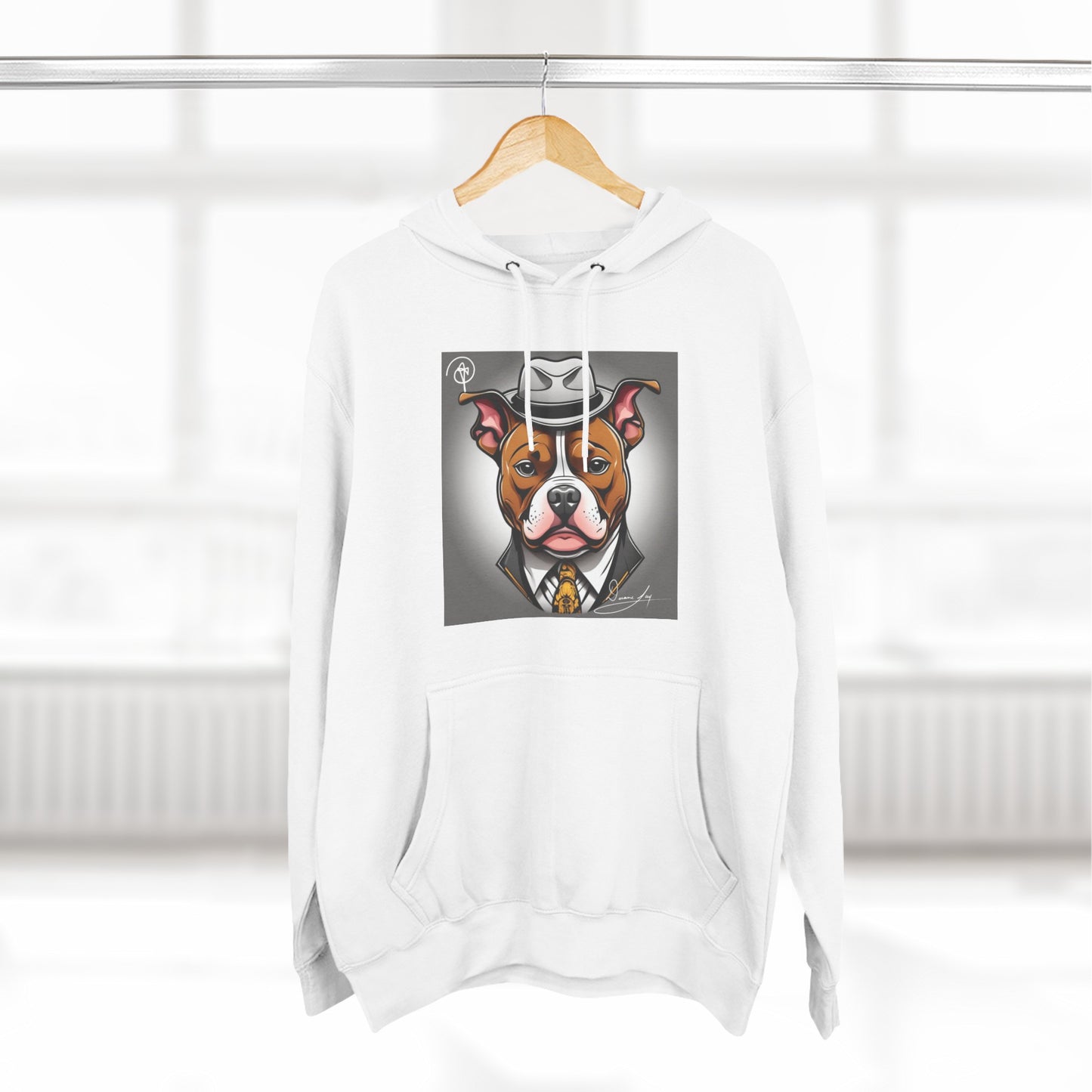 Three-Panel Lucky Pitbull Fleece Hoodie