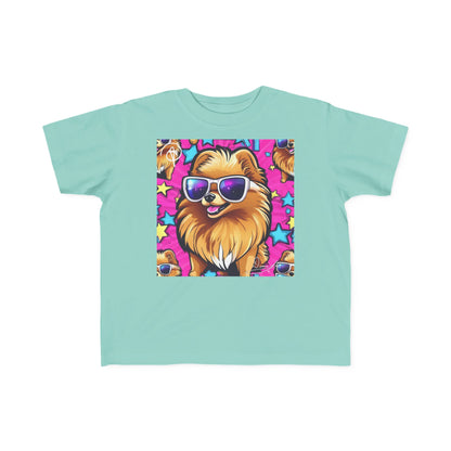 DuaneJay Toddler Tee Cool Pomeranian Sunglasses Graphic — adorable kids graphic tee featuring a cool Pomeranian rocking sunglasses, a fun and stylish streetwear-inspired look for the littlest members of the DuaneJay Fashion family