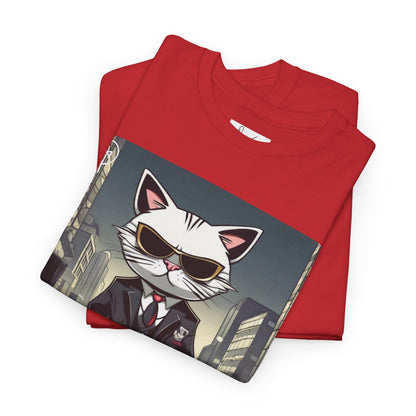 DuaneJay Cat Mafia Graphic Tee — cool cat in suit streetwear graphic tee