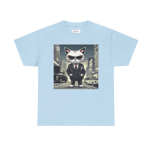DuaneJay Cat Mafia Graphic Tee — cool cat in suit streetwear graphic tee