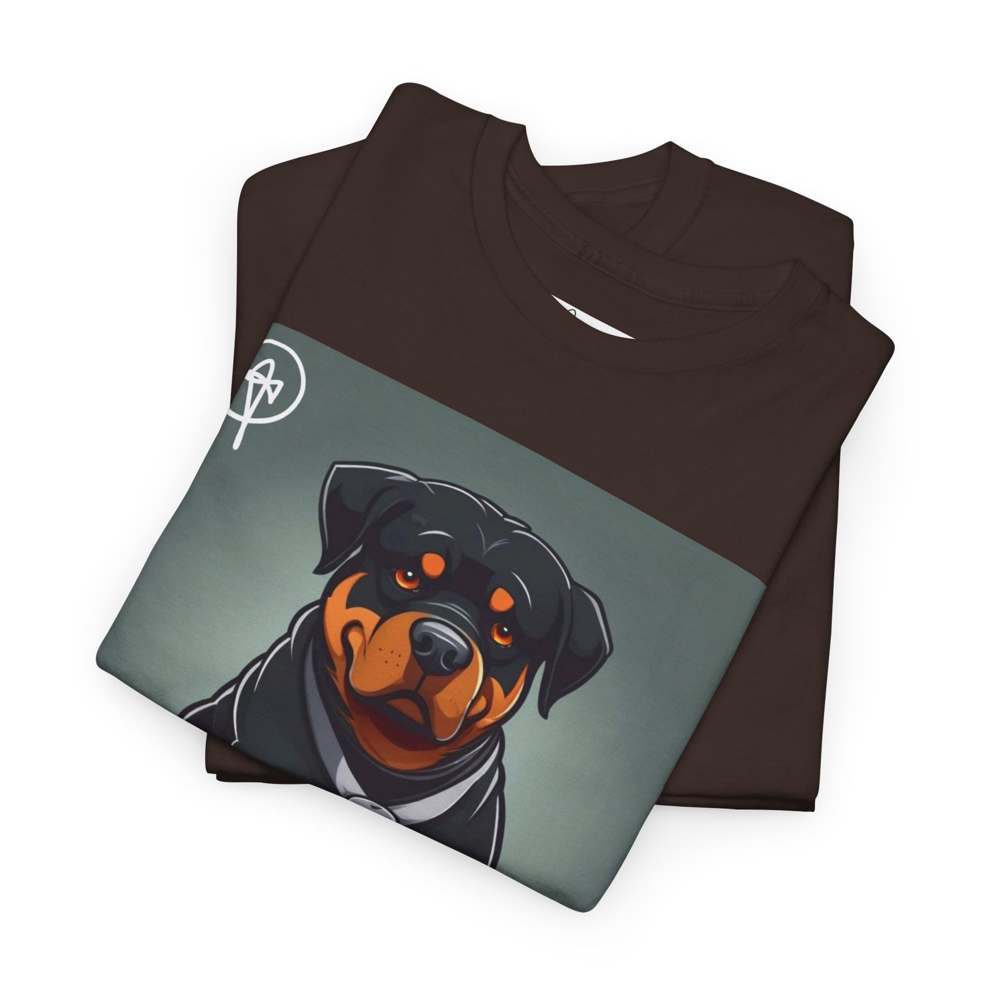 DuaneJay Rottweiler Puppy Portrait T-Shirt — charming graphic tee featuring an adorable Rottweiler puppy rendered in stunning artistic detail, a perfect blend of cuteness and signature streetwear style for devoted dog lovers