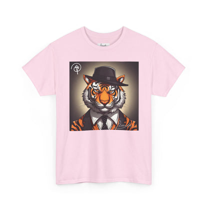 DuaneJay Tiger Gentleman T-Shirt — bold tiger graphic tee featuring a distinguished tiger in gentleman style, a powerful streetwear statement for those who wear confidence with class
