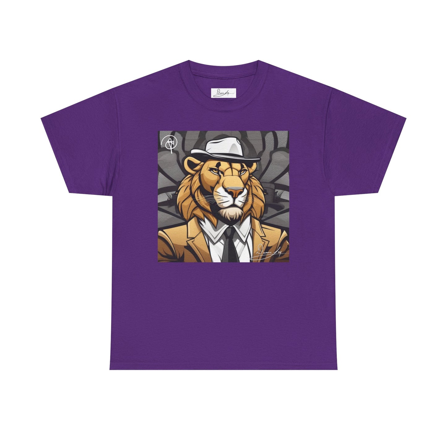 DuaneJay Lion Gangster Graphic Tee — powerful streetwear tee featuring a bold lion with gangster-inspired artistry, symbolizing strength, dominance, and signature style
