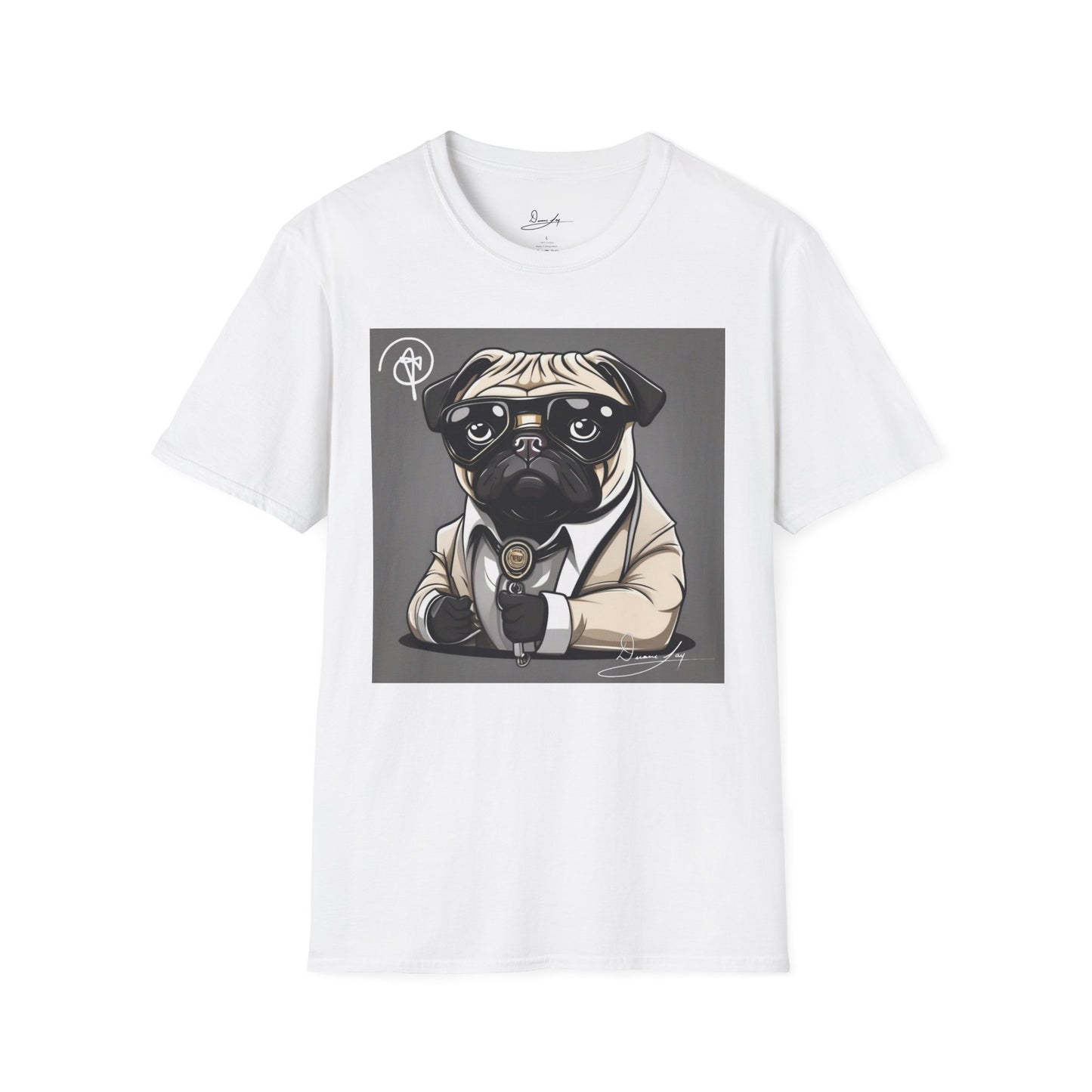 DuaneJay Pug Detective T-Shirt — cute Sherlock dog graphic tee streetwear