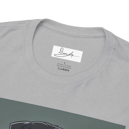 DuaneJay Rottweiler Puppy Portrait T-Shirt — charming graphic tee featuring an adorable Rottweiler puppy rendered in stunning artistic detail, a perfect blend of cuteness and signature streetwear style for devoted dog lovers