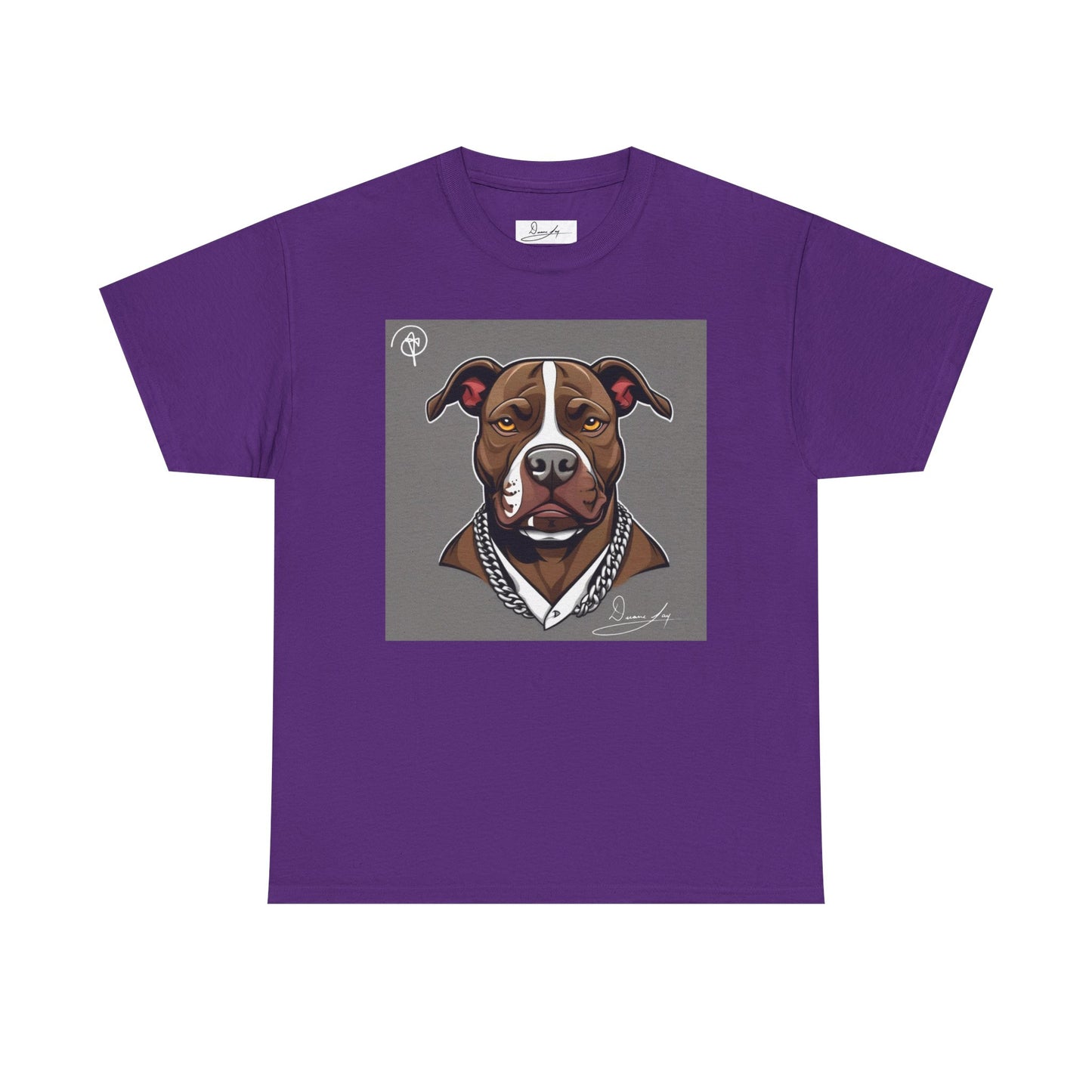 DuaneJay Pit Bull Portrait T-Shirt — stylish dog lover graphic tee streetwear