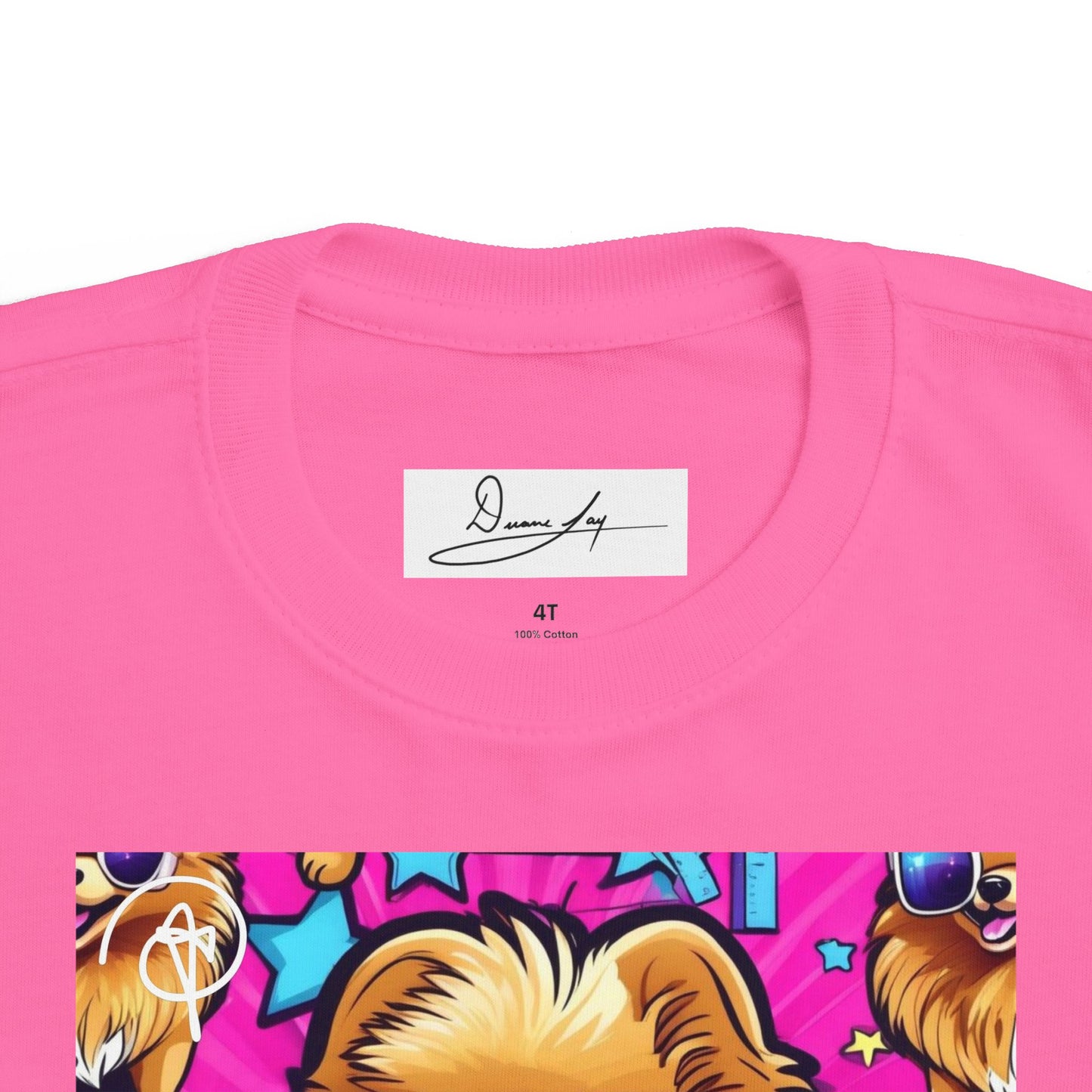 DuaneJay Toddler Tee Cool Pomeranian Sunglasses Graphic — adorable kids graphic tee featuring a cool Pomeranian rocking sunglasses, a fun and stylish streetwear-inspired look for the littlest members of the DuaneJay Fashion family