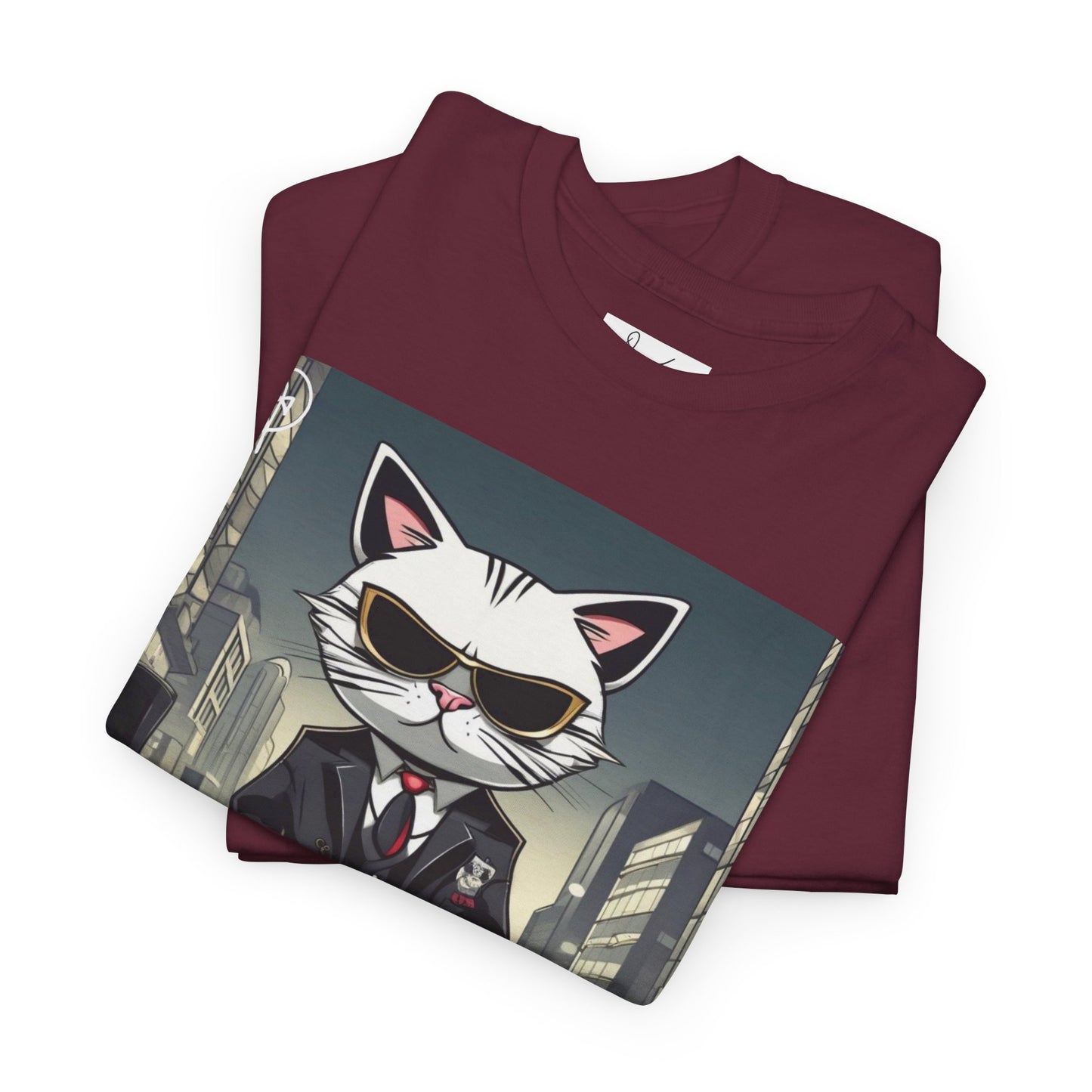 DuaneJay Cat Mafia Graphic Tee — cool cat in suit streetwear graphic tee
