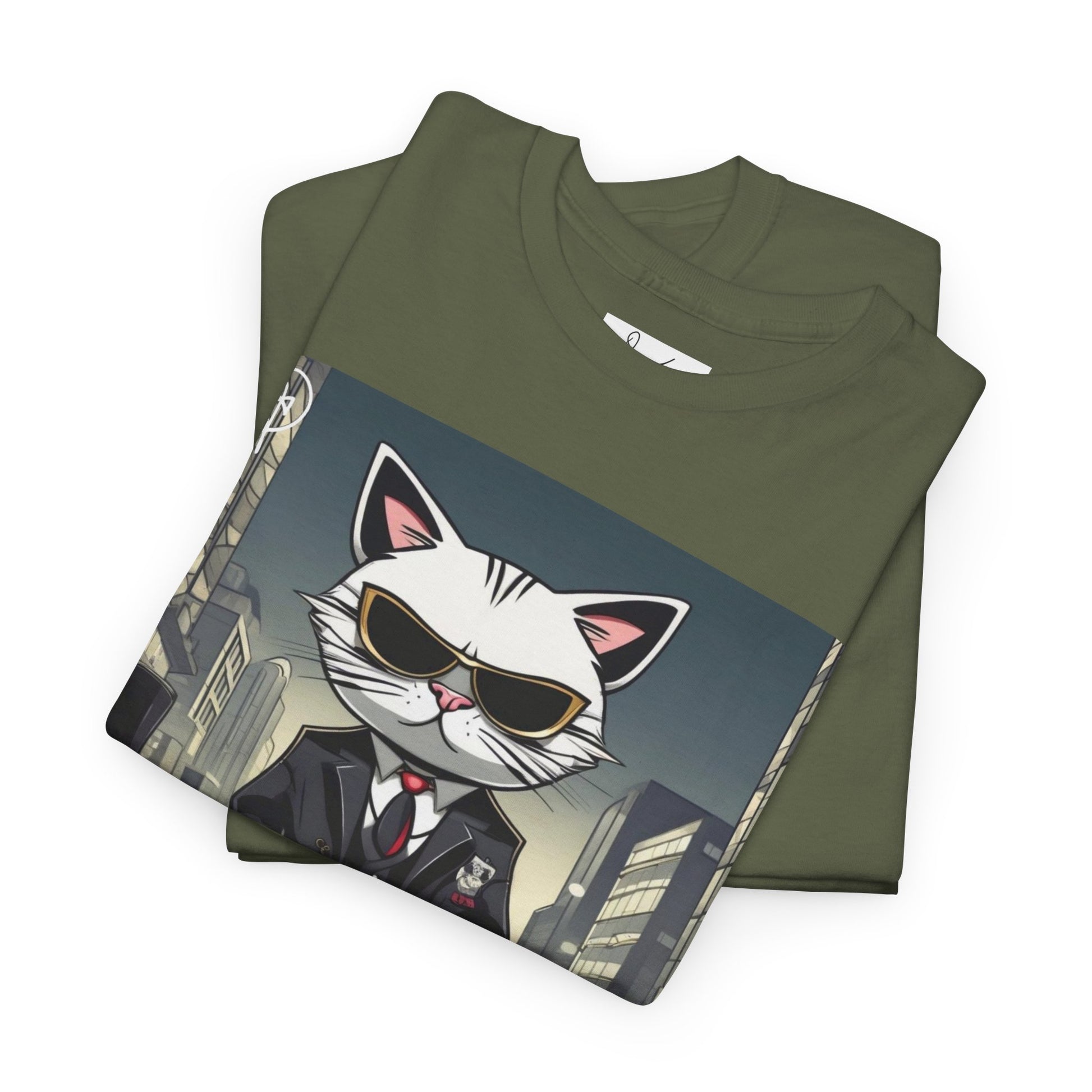 DuaneJay Cat Mafia Graphic Tee — cool cat in suit streetwear graphic tee