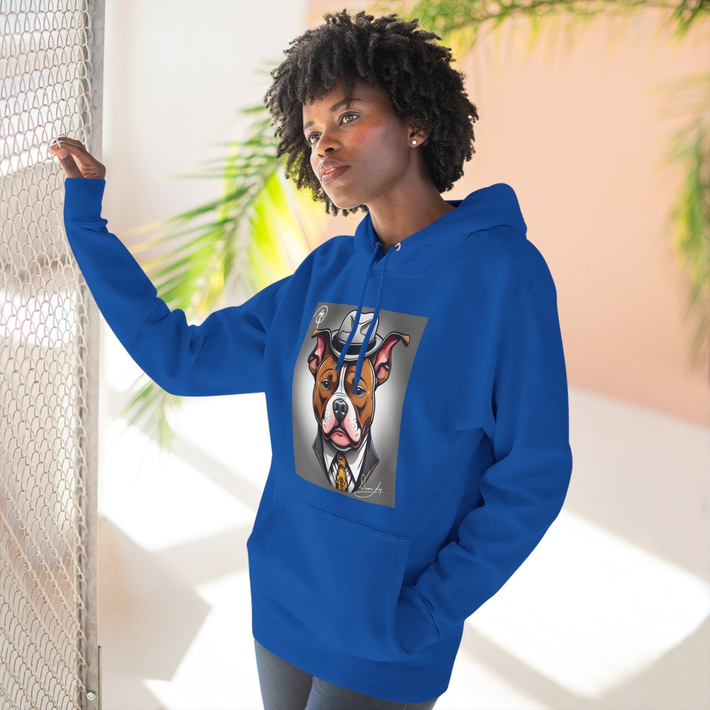 Three-Panel Lucky Pitbull Fleece Hoodie