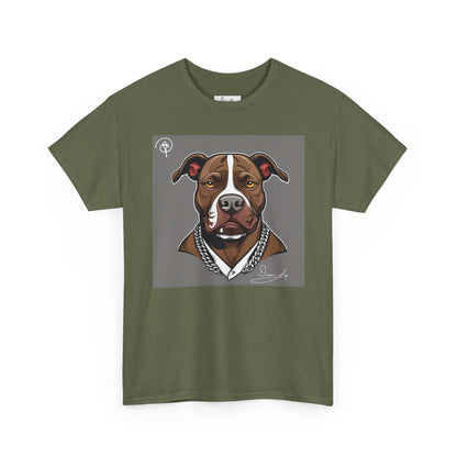 DuaneJay Pit Bull Portrait T-Shirt — stylish dog lover graphic tee streetwear