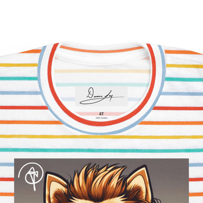 DuaneJay Cool Pomeranian Kids T-Shirt — fun kids graphic tee featuring an adorable Pomeranian rocking sunglasses and headphones, a bold and playful streetwear-inspired look for kids who carry the DuaneJay Fashion style with confidence