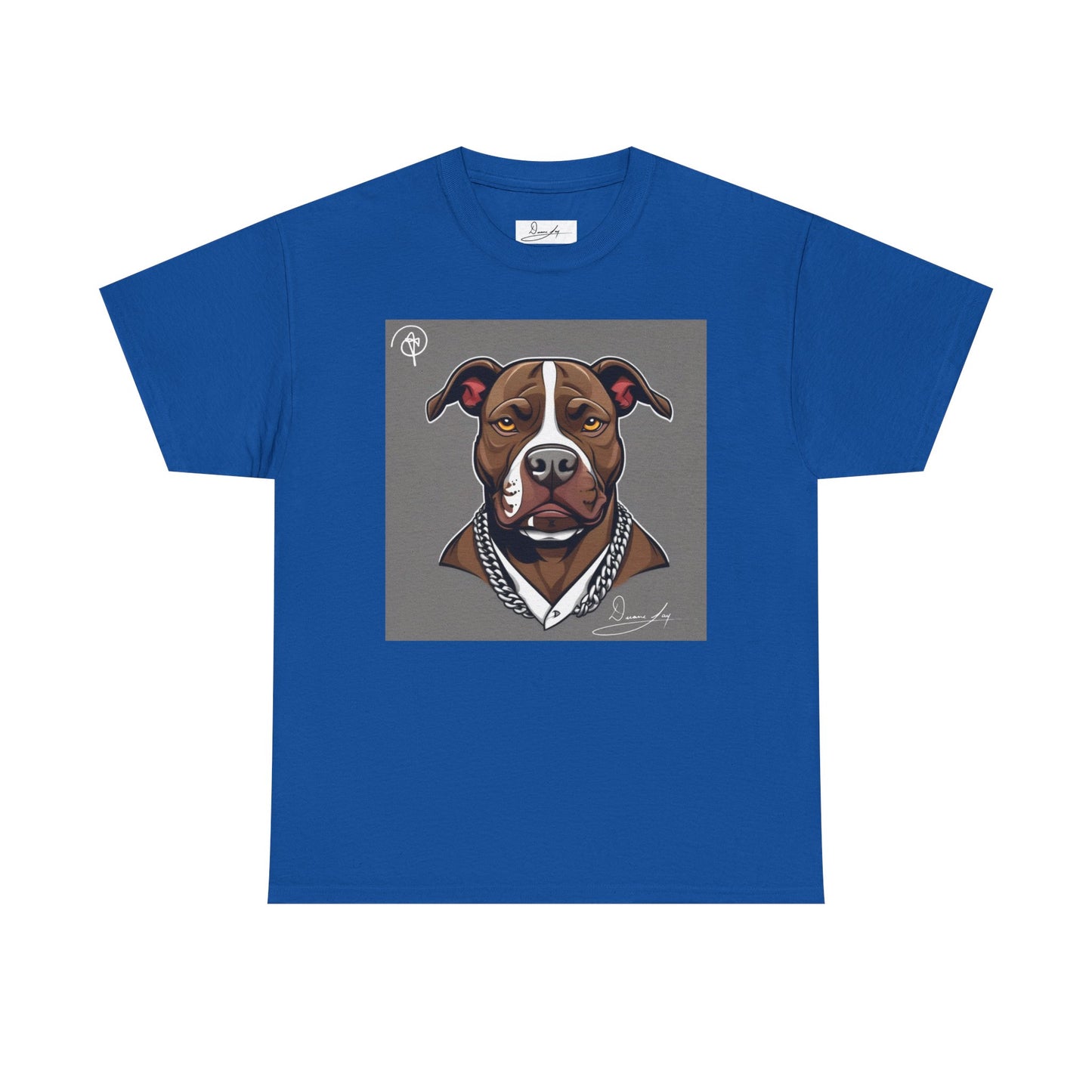 DuaneJay Pit Bull Portrait T-Shirt — stylish dog lover graphic tee streetwear