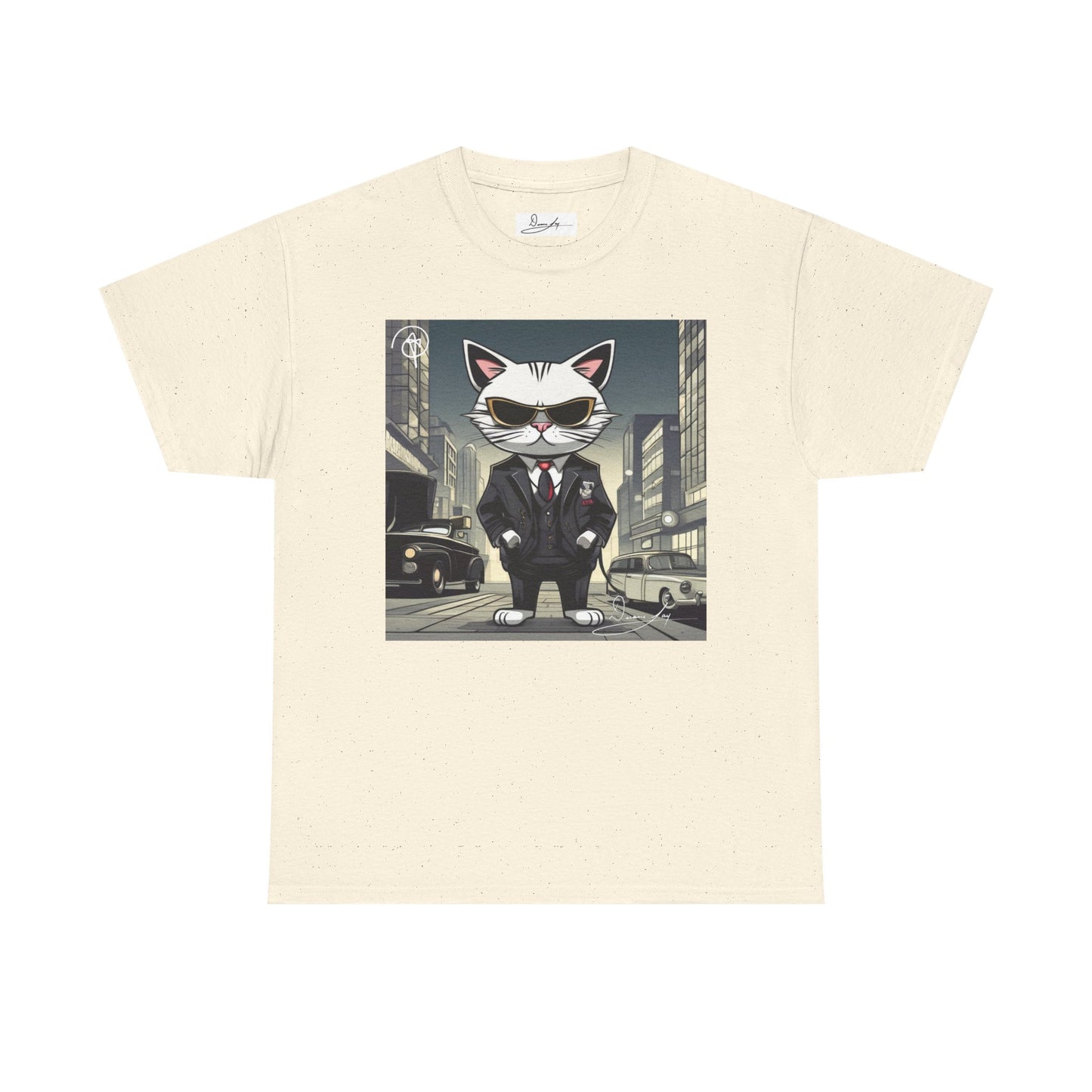 DuaneJay Cat Mafia Graphic Tee — cool cat in suit streetwear graphic tee
