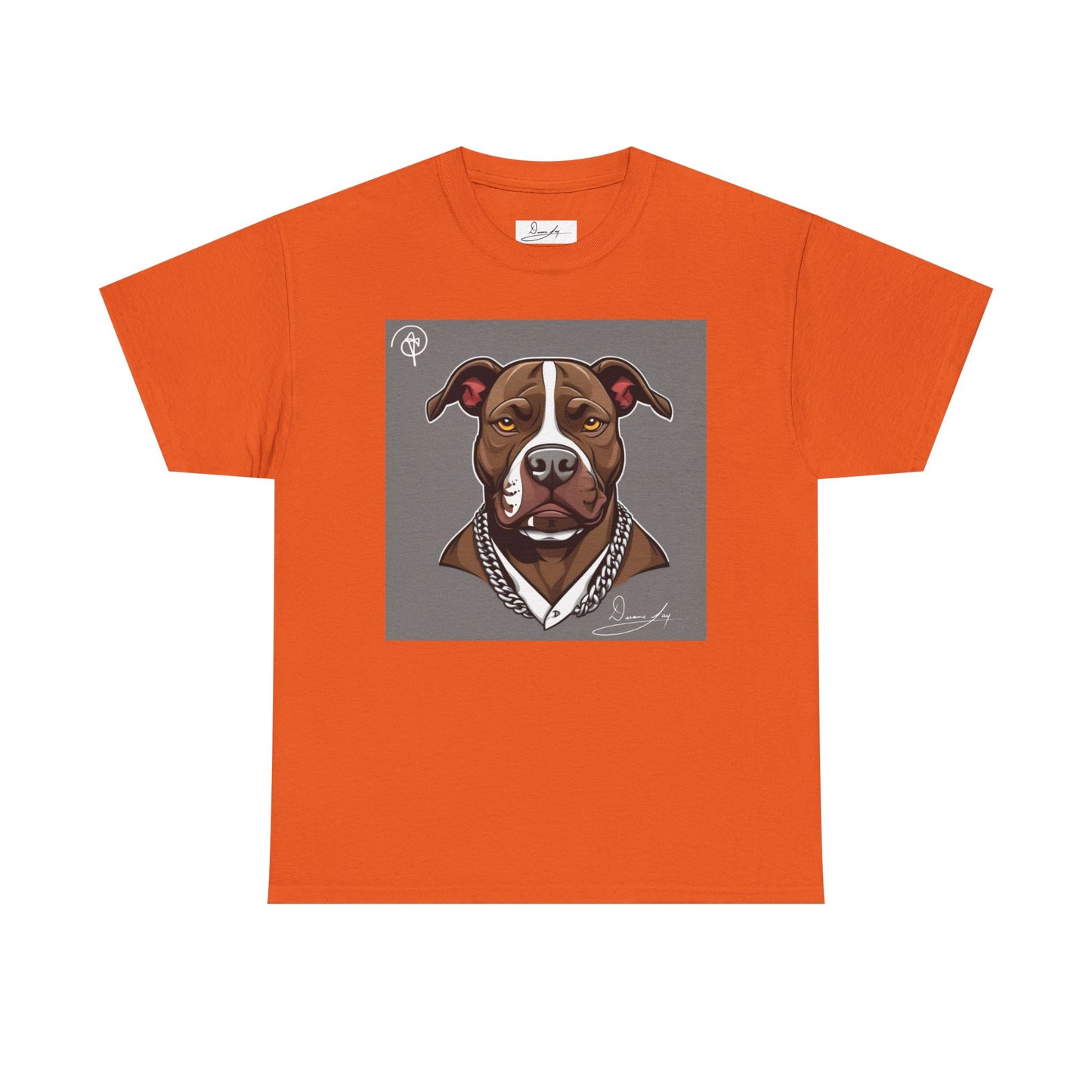 DuaneJay Pit Bull Portrait T-Shirt — stylish dog lover graphic tee streetwear