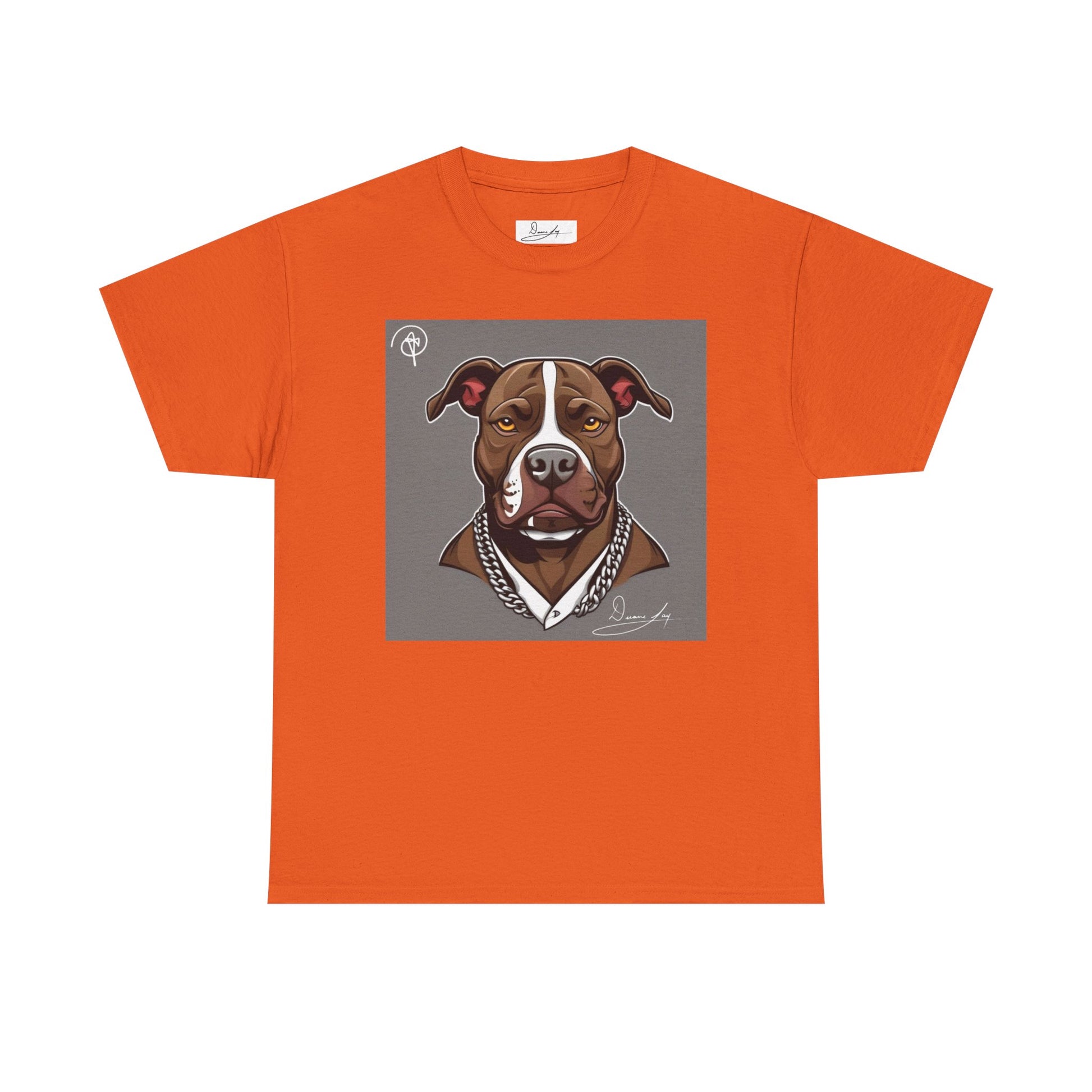 DuaneJay Pit Bull Portrait T-Shirt — stylish dog lover graphic tee streetwear