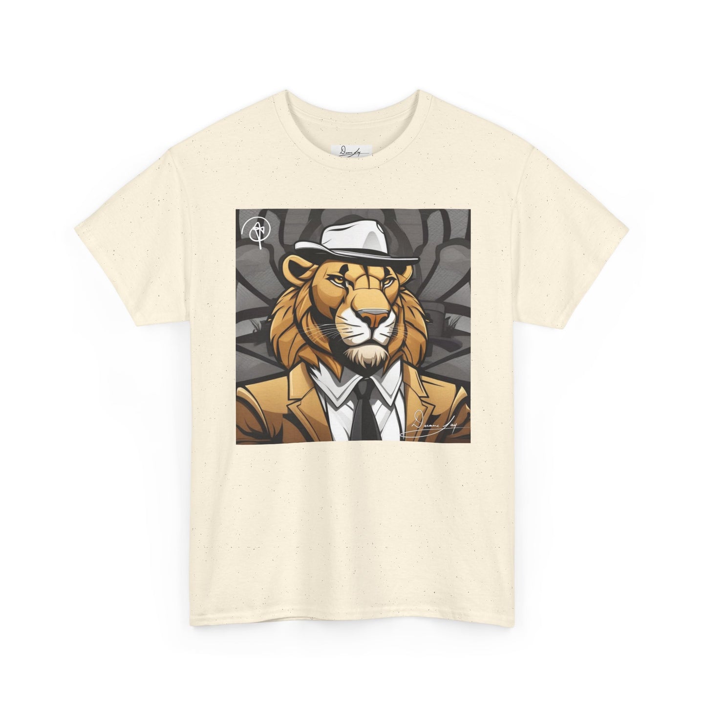 DuaneJay Lion Gangster Graphic Tee — powerful streetwear tee featuring a bold lion with gangster-inspired artistry, symbolizing strength, dominance, and signature style