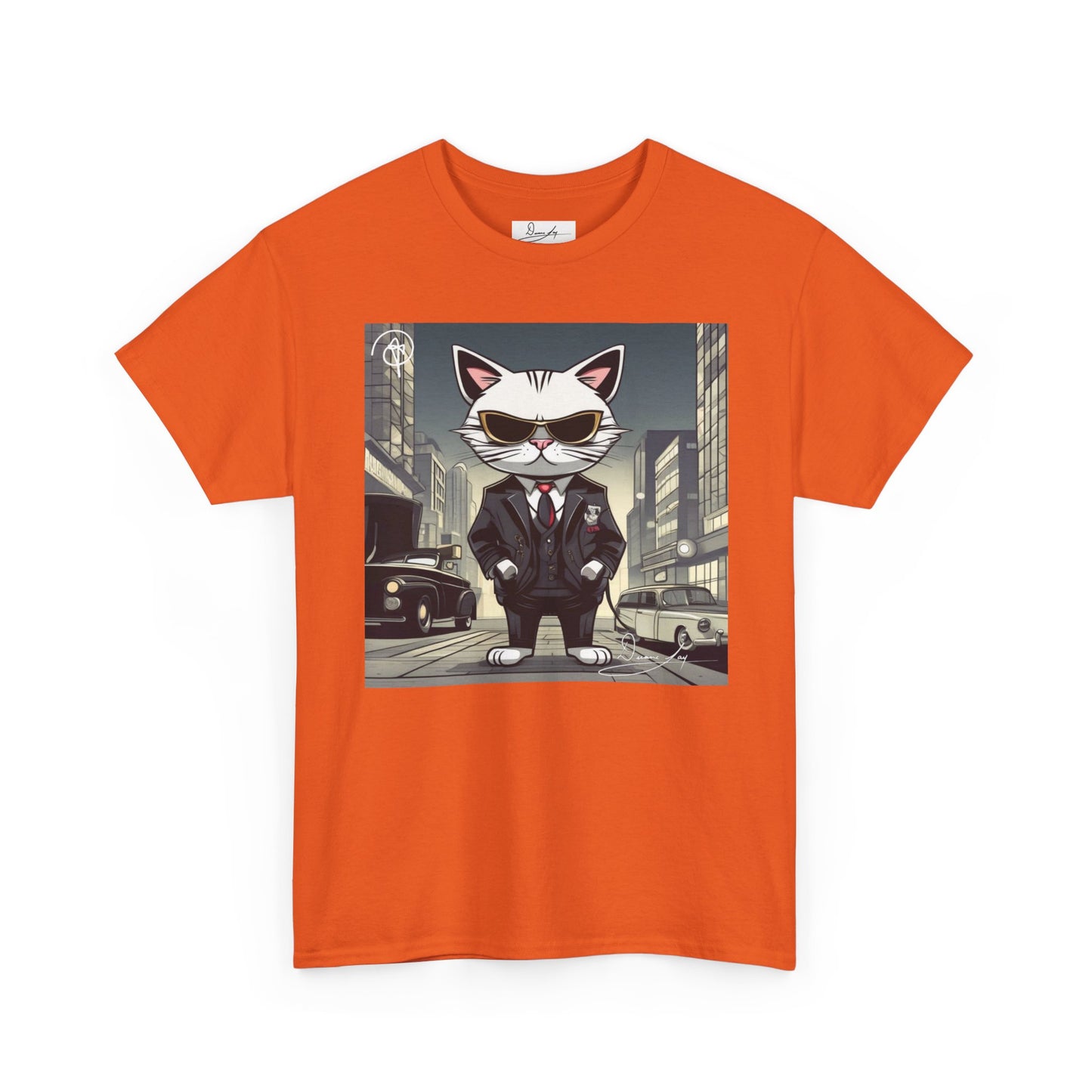 DuaneJay Cat Mafia Graphic Tee — cool cat in suit streetwear graphic tee