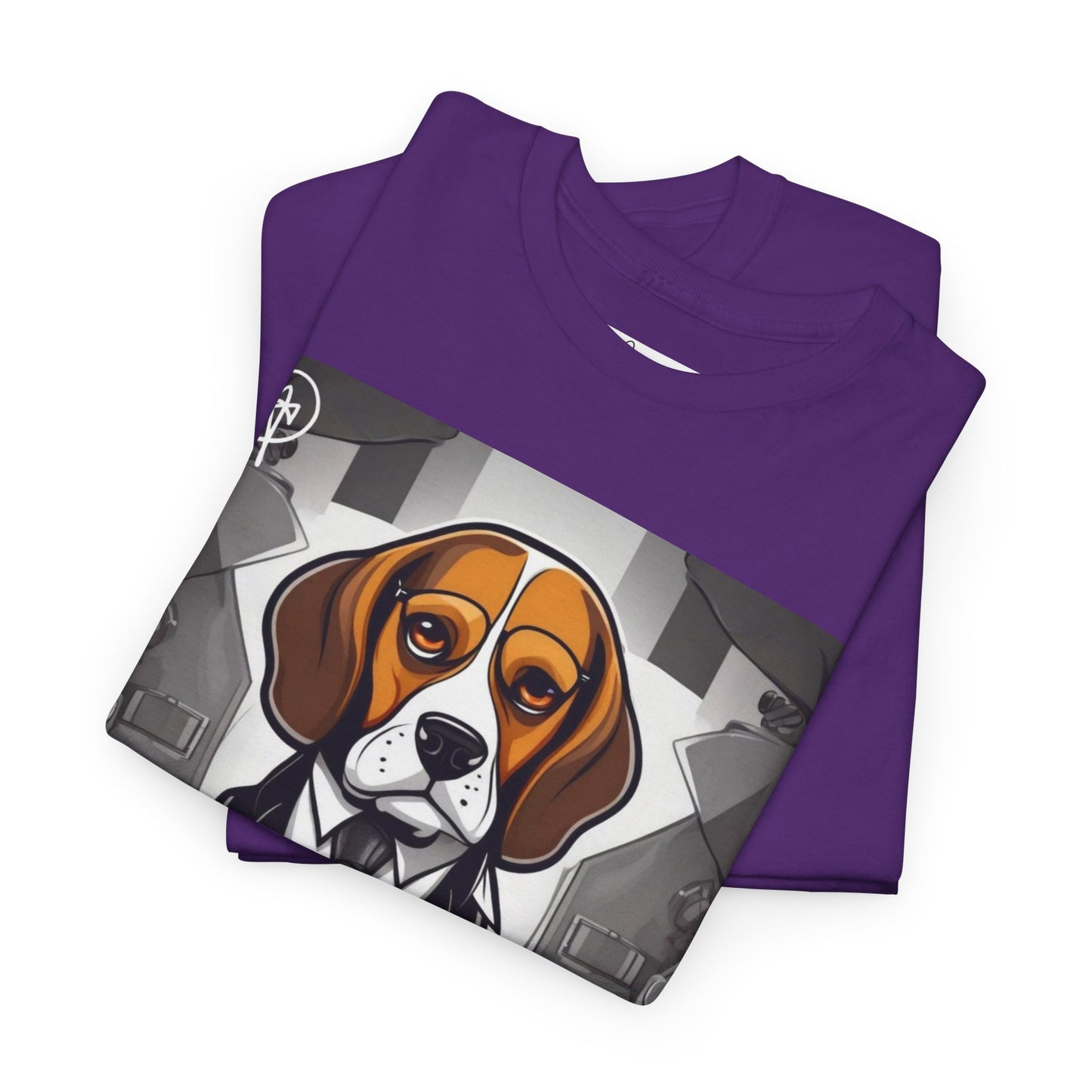DuaneJay Beagle in a Suit T-Shirt — funny formal dog graphic tee featuring an adorable beagle dressed in a dapper suit, perfect for dog lovers who love bold streetwear style