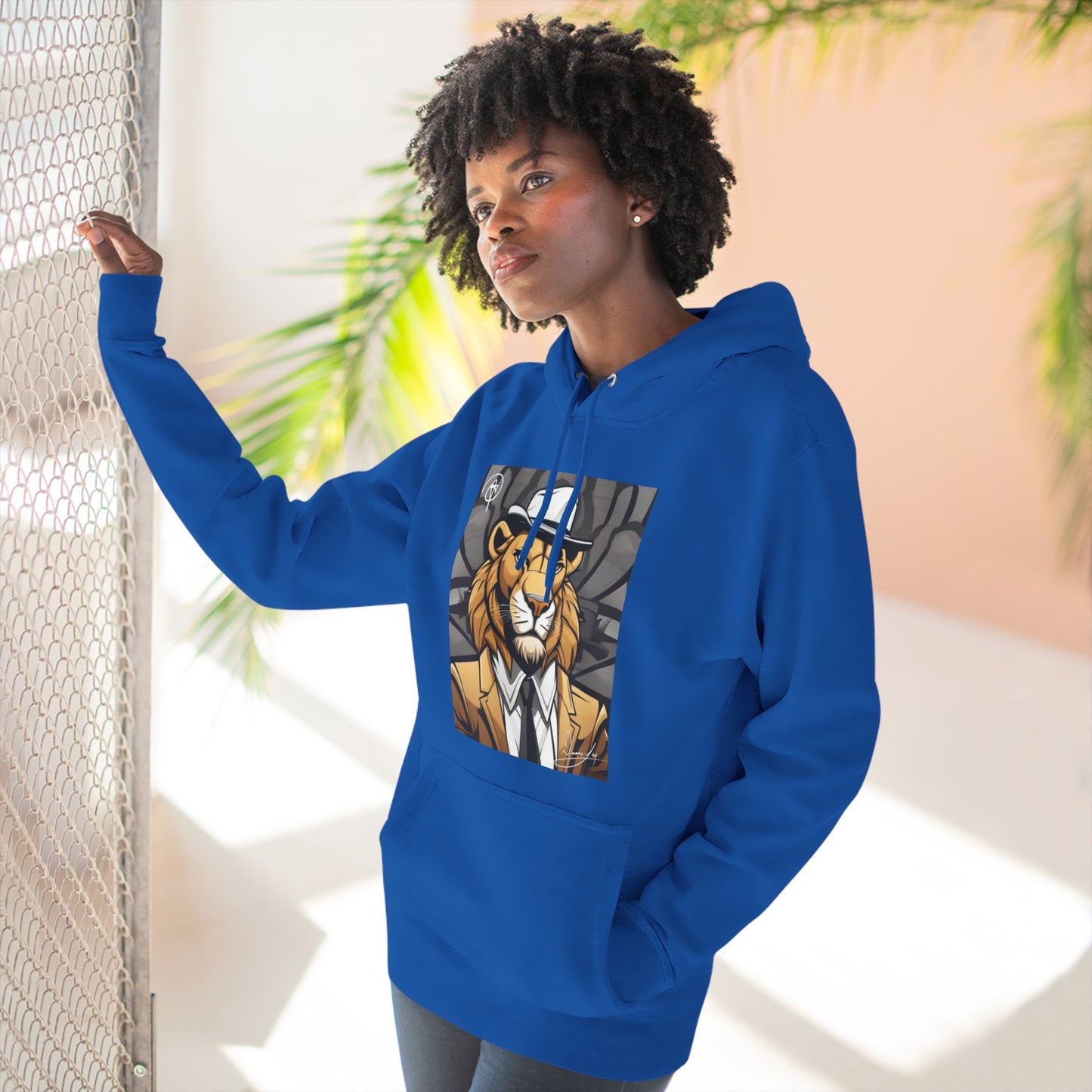 Three-Panel Lion Fleece Hoodie