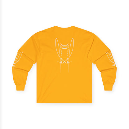 DuaneJay Signature Icon Long Sleeve White Label — premium streetwear long sleeve featuring a bold white signature icon with an exclusive back design, crafted for comfort and style, the ultimate statement piece for those who live and breathe the DuaneJay Fashion lifestyle with confidence and distinction