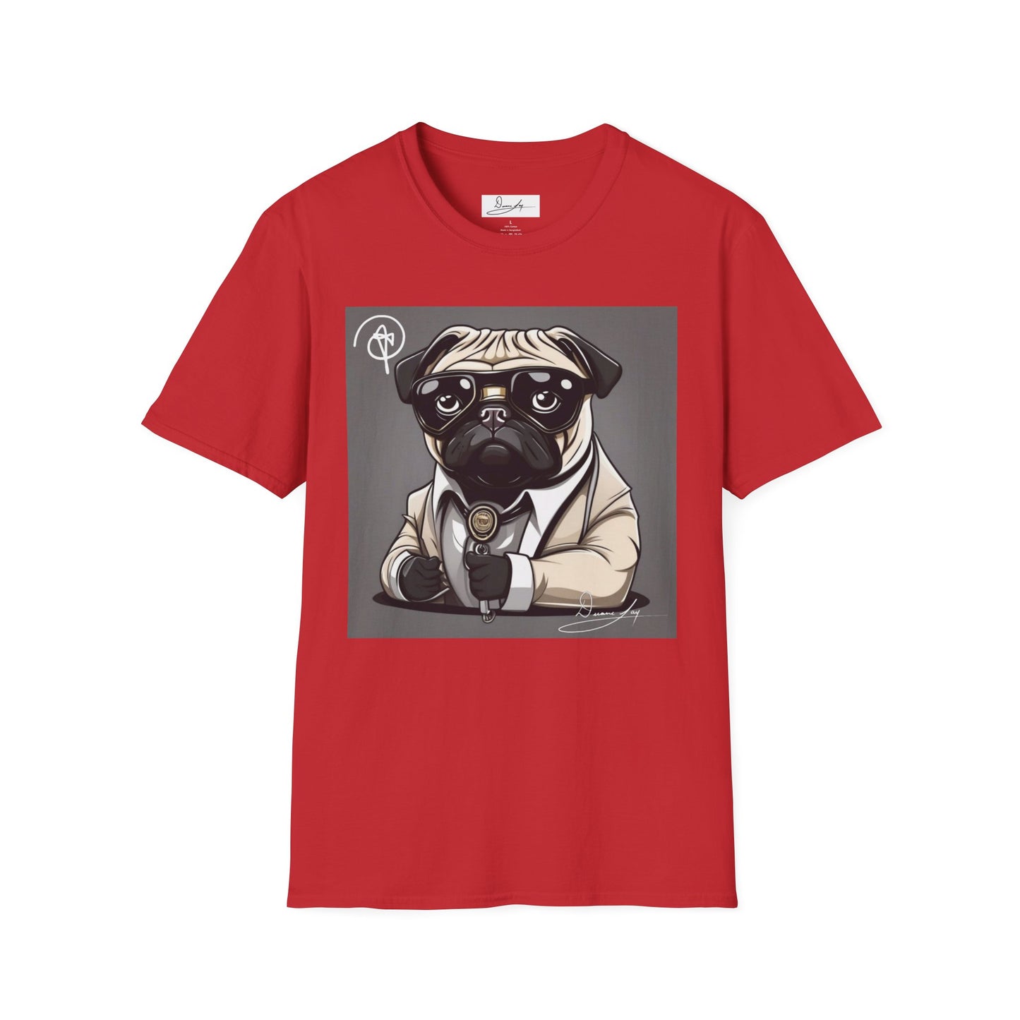 DuaneJay Pug Detective T-Shirt — cute Sherlock dog graphic tee streetwear