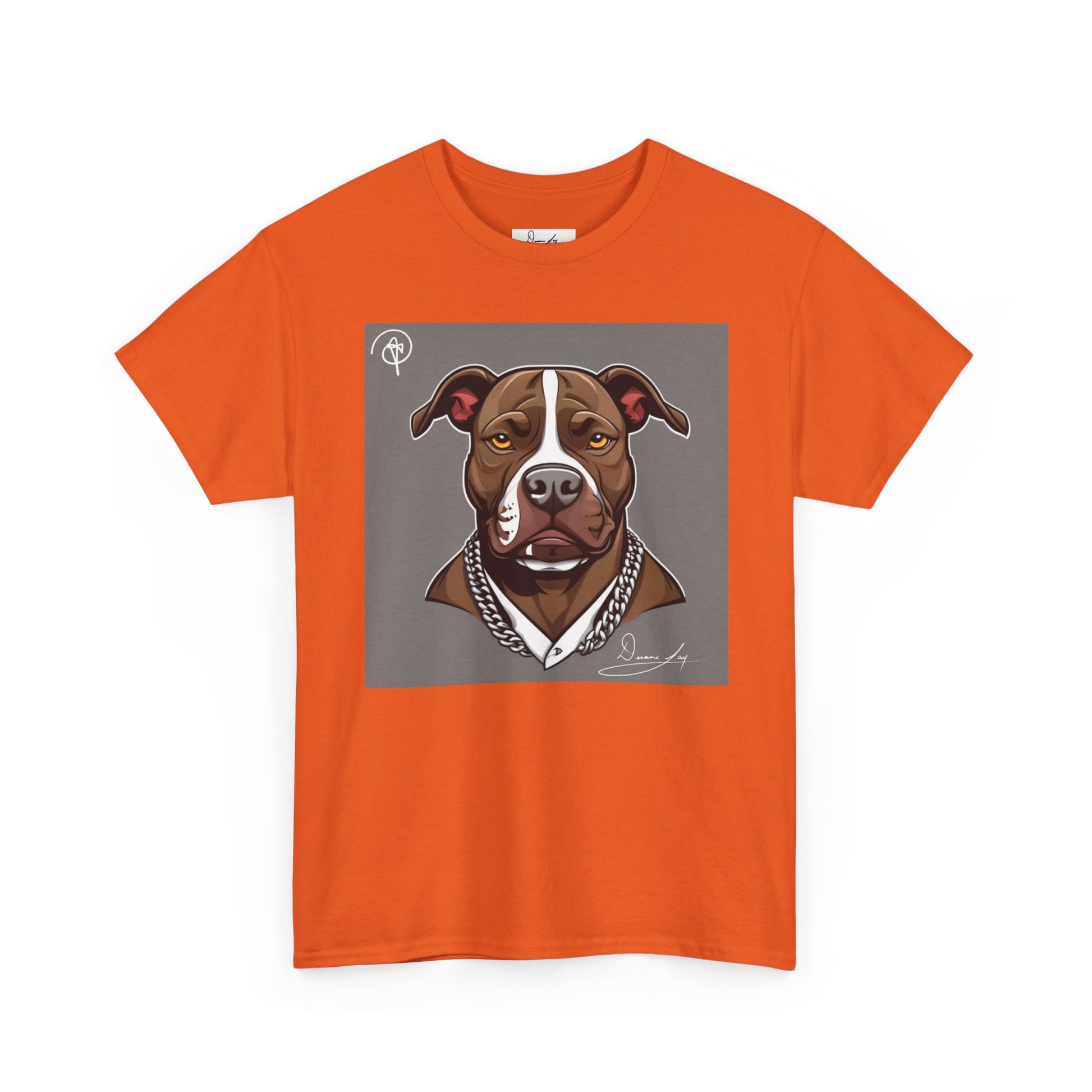 DuaneJay Pit Bull Portrait T-Shirt — stylish dog lover graphic tee streetwear