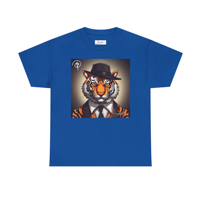 DuaneJay Tiger Gentleman T-Shirt — bold tiger graphic tee featuring a distinguished tiger in gentleman style, a powerful streetwear statement for those who wear confidence with class